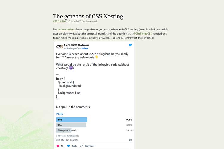 The gotchas of CSS Nesting