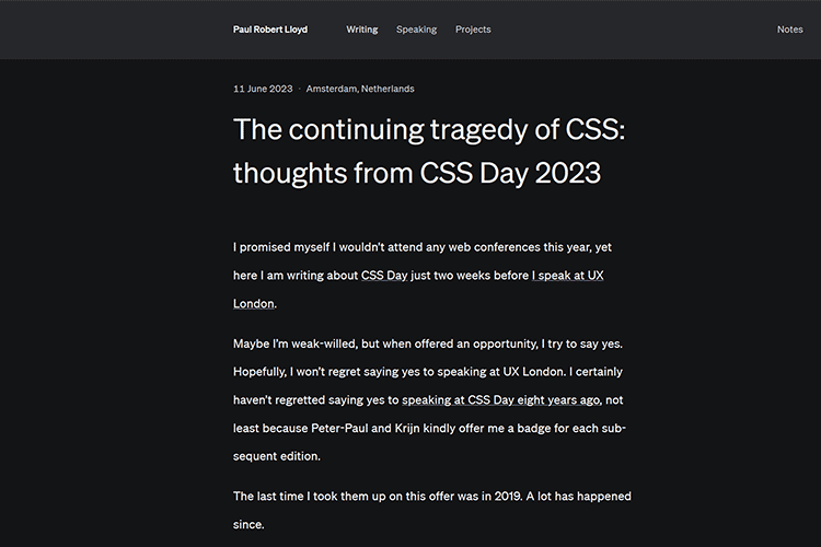 The continuing tragedy of CSS: thoughts from CSS Day 2023