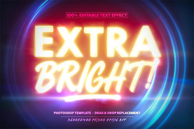 Extra Bright Text Logo Effect