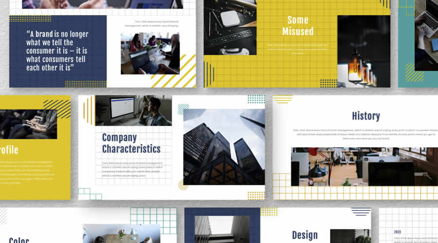 Yellue Brand free keynote presentation template