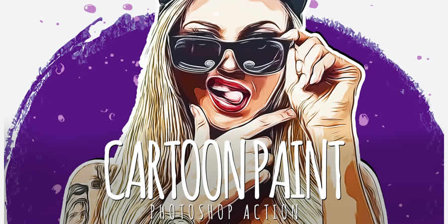 Cartoon Paint Photoshop Action Set