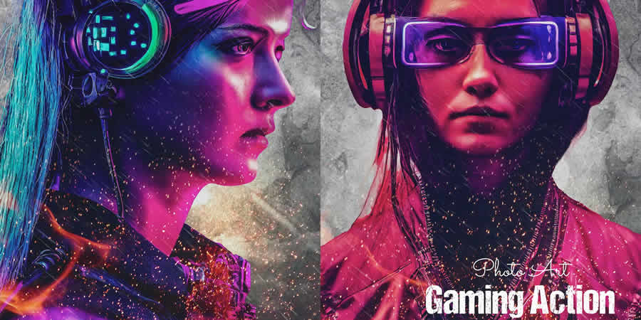 Photo Art Gaming Photoshop Action Set