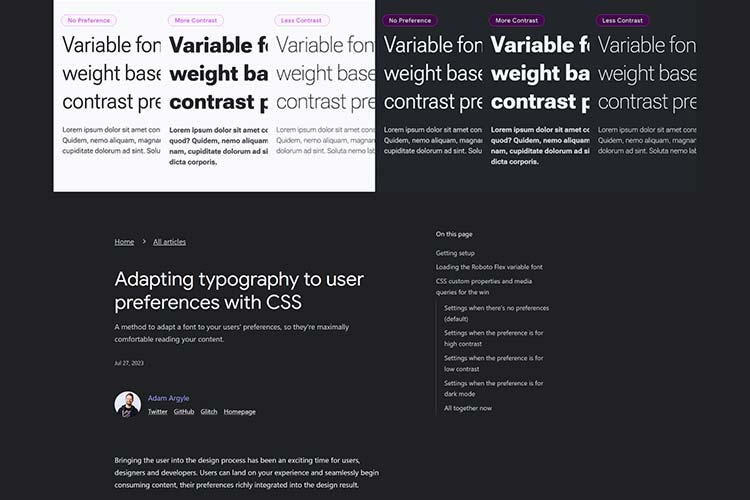 Adapting typography to user preferences with CSS
