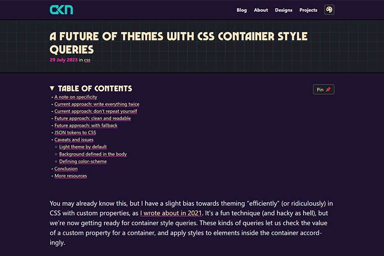 A Future of Themes with CSS Container Style Queries