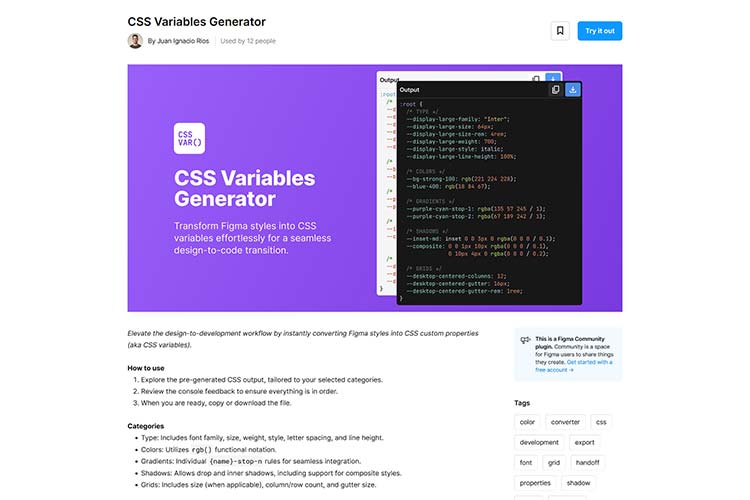 CSS Variables Generator