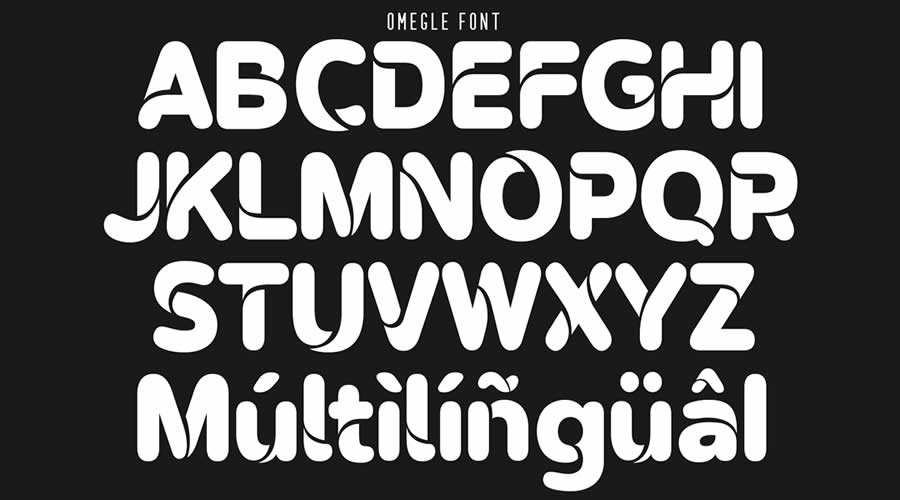 Omegle Free Stencil Font