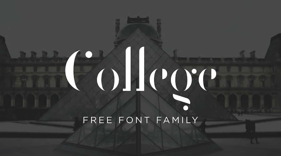 College Free Stencil Font