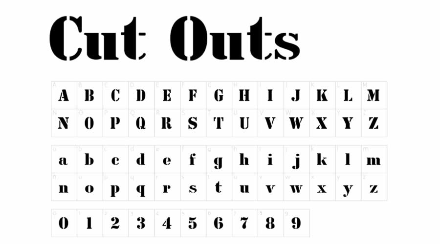 Free Cut Outs Stencil Font