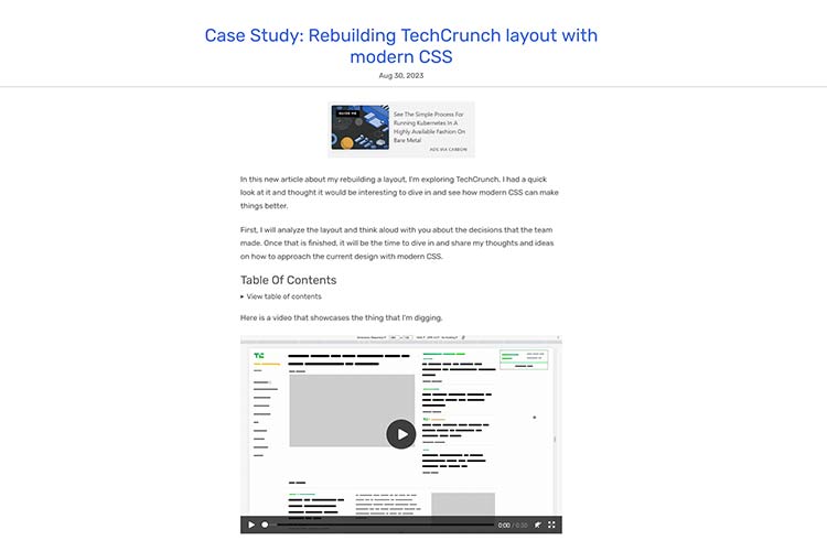 Case Study: Rebuilding TechCrunch layout with modern CSS