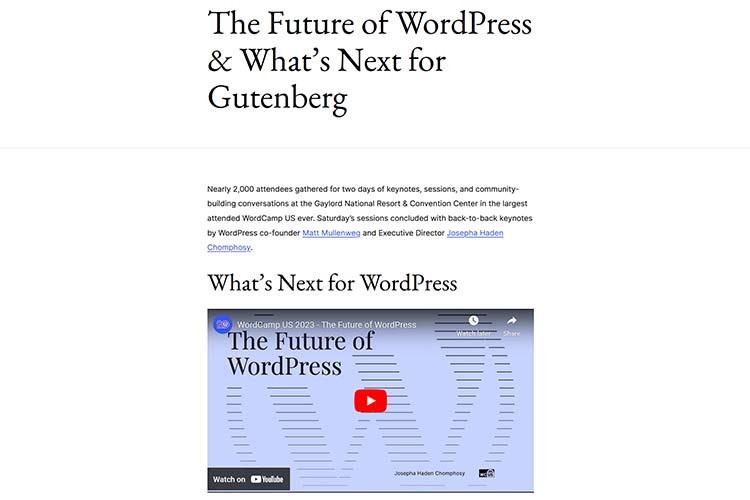 The Future of WordPress & What's Next for Gutenberg 