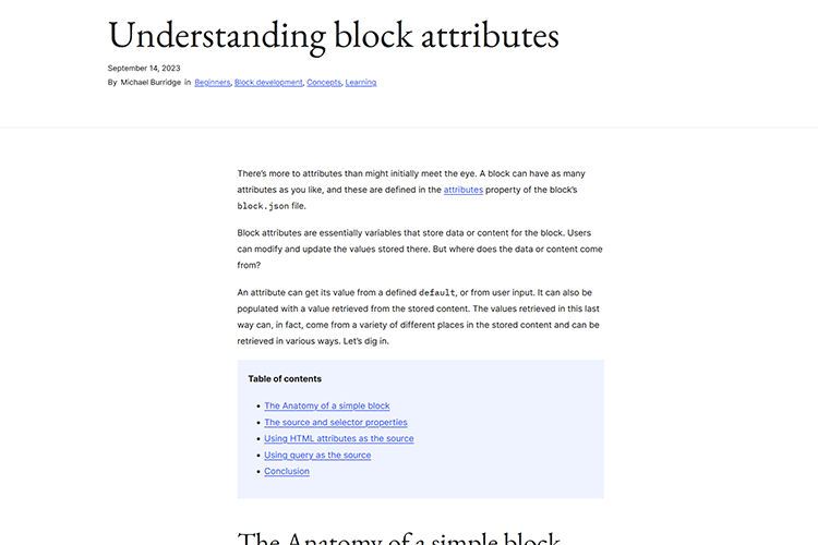 Understanding block attributes