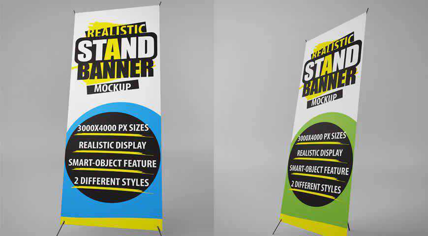 Stand Banner Photoshop PSD Mockup Template