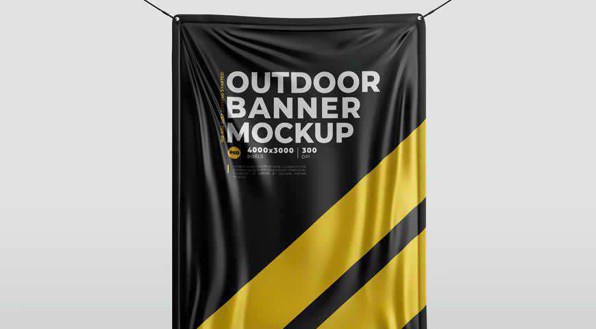 Outdoor Banner Photoshop PSD Mockup Template