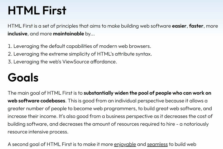 HTML First