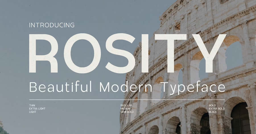 Rosity Modern Sans-Serif Typeface Font Creatives Designers