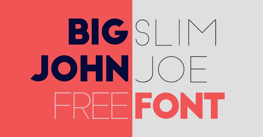Sans Serif Free Font Designers Creatives Big John Slim Joe Sans Serif