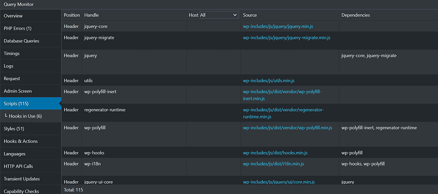 Query Monitor is a WordPress plugin that displays performance-related information