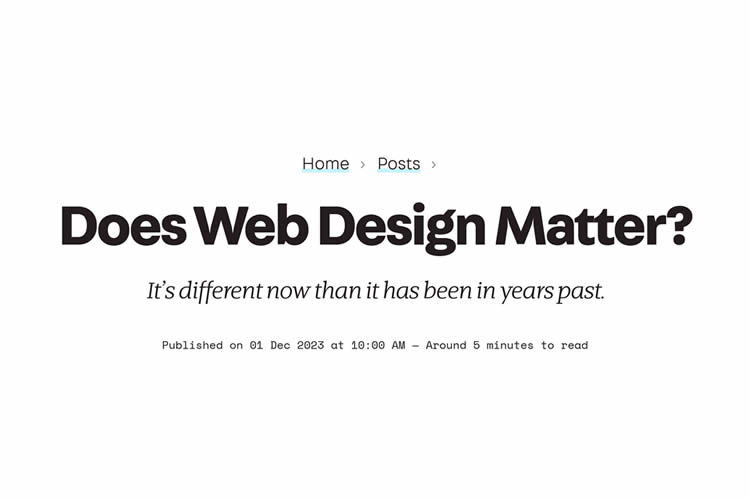 Does Web Design Matter?