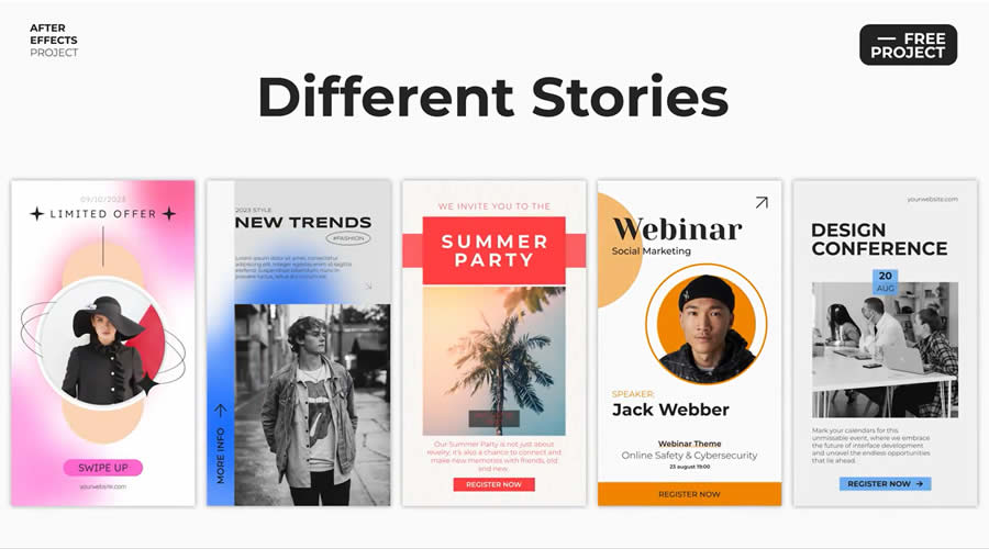 Different Stories Video After Effects Instagram Story Template Social Media
