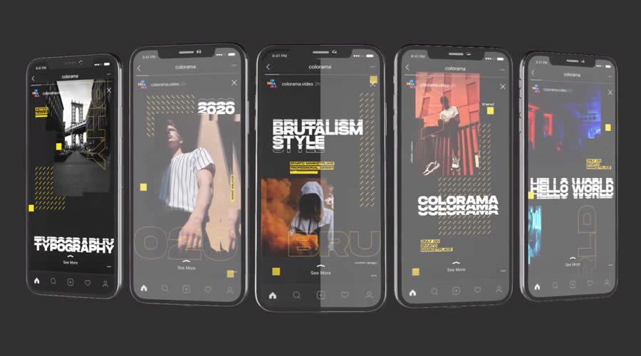 Brutalism Instagram Story Video Template Social Media