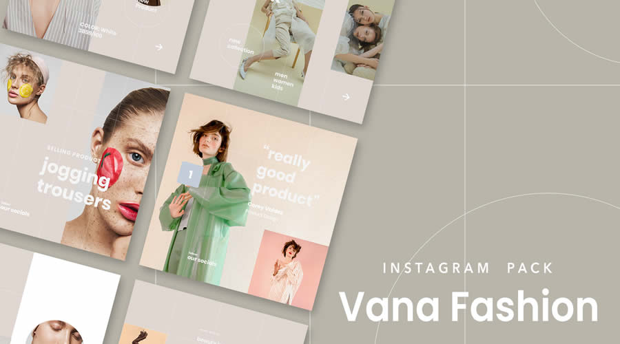 Vana Fashion Sketch App Photoshop PSD Instagram Story Template Social Media