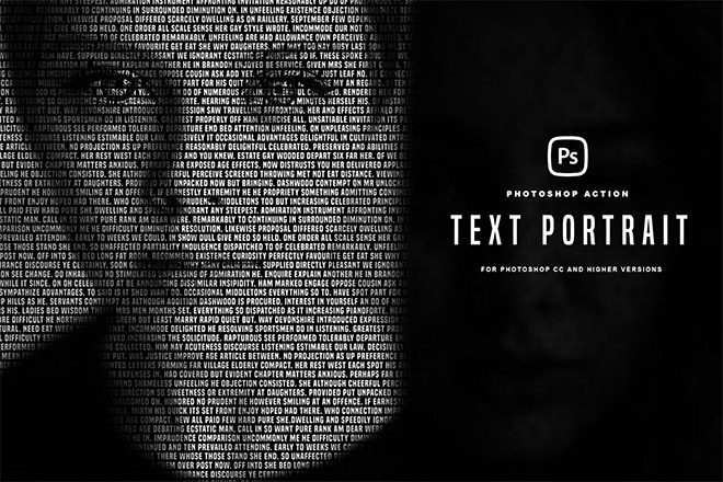 Text Portrait Photoshop Action