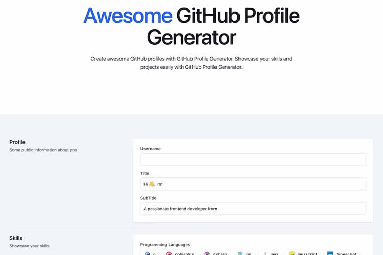 GitHub Profile Generator