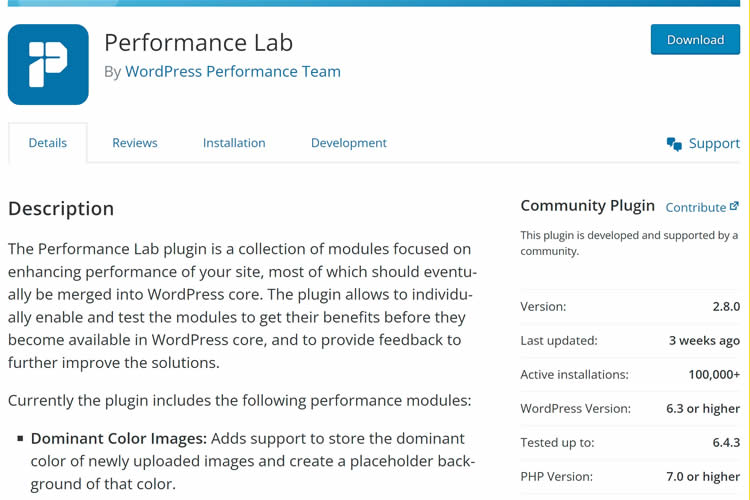 Performance Lab WordPress Plugin