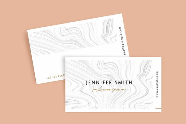 Minimal Marble & Wave InDesign Business Card Template INDD