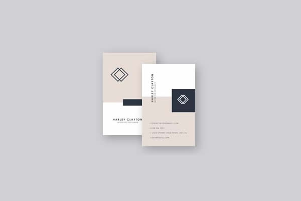 Clean Portrait InDesign Business Card Template INDD