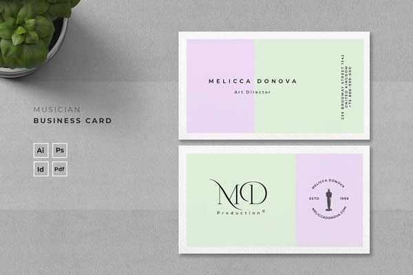 Pastel Color InDesign Business Card Template INDD