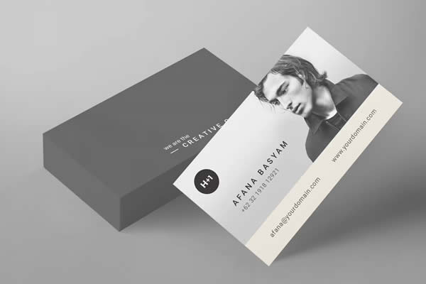 Photo & Typography InDesign Business Card Template INDD