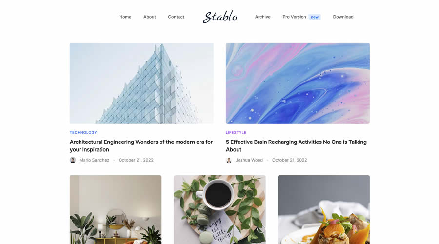 Stablo Blog Template Tailwind CSS