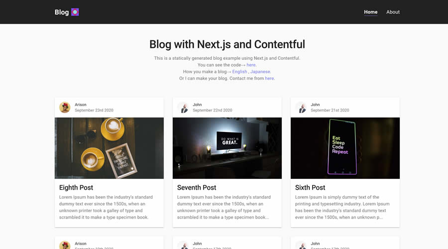 Nextjs & Contentful Blog Template Tailwind CSS