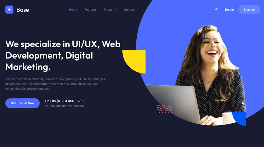 Base Agency & Startup Template Tailwind CSS