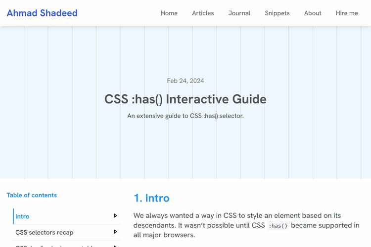 CSS :has Interactive Guide