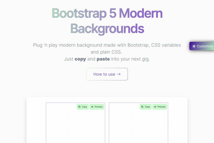 Bootstrap 5 Modern Backgrounds