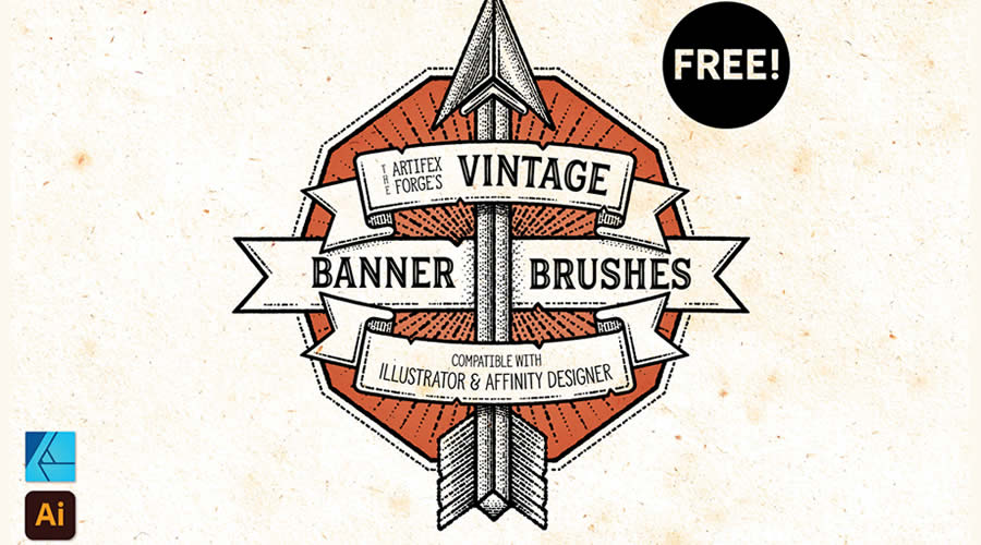 Vintage Banner Affinity Designer Free Brush Set