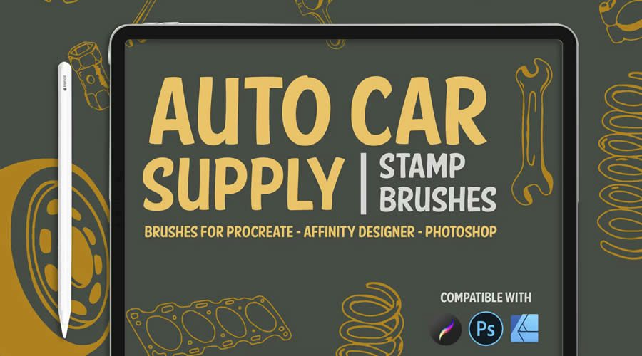 Auto Car Supply Stamp Affinity Designer Free Brush Set