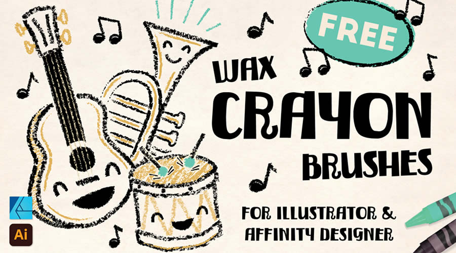 Wax Crayon Texture Affinity Designer Free Brush Set