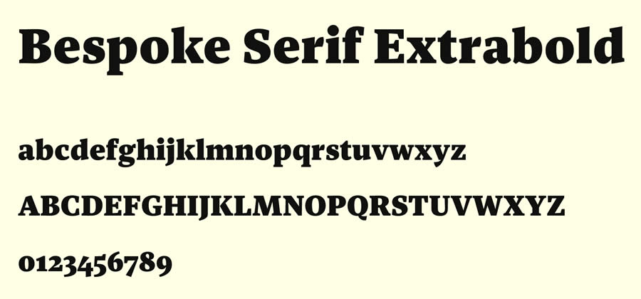 Bespoke Serif Free Heavy Bold Typeface Font Family