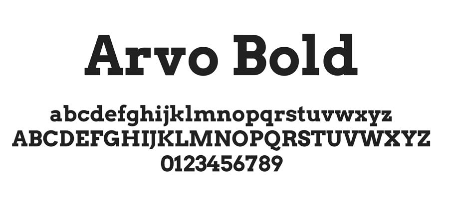 Arvo Serif Free Heavy Bold Typeface Font Family