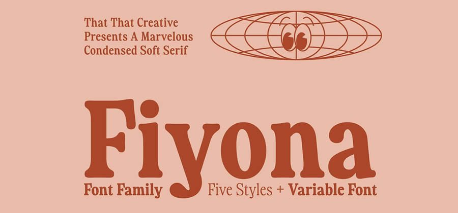 Fiona Retro Serif Heavy Bold Typeface Font Family
