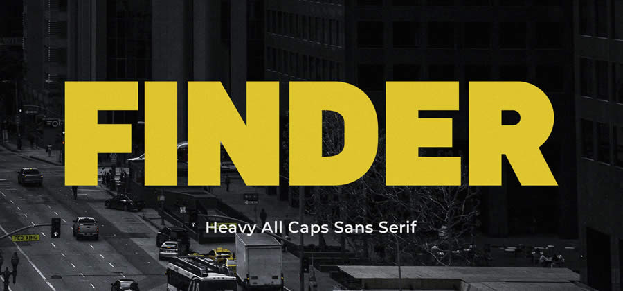 Finder All-Caps Sans-Serif Free Heavy Bold Typeface Font Family