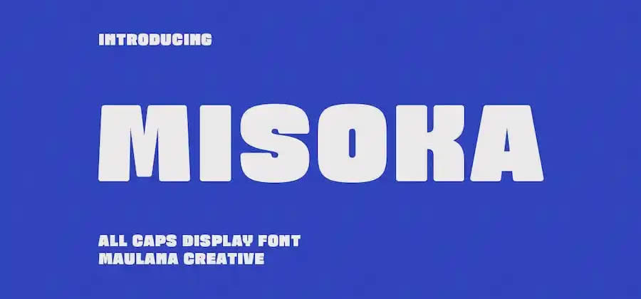 Misoka All-Caps Display Free Heavy Bold Typeface Font Family