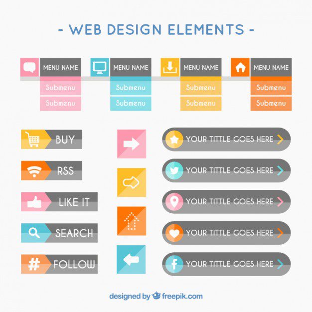 Infographic illustrating the top 10 important elements of web design for 2025, featuring modern icons and a vibrant color scheme.