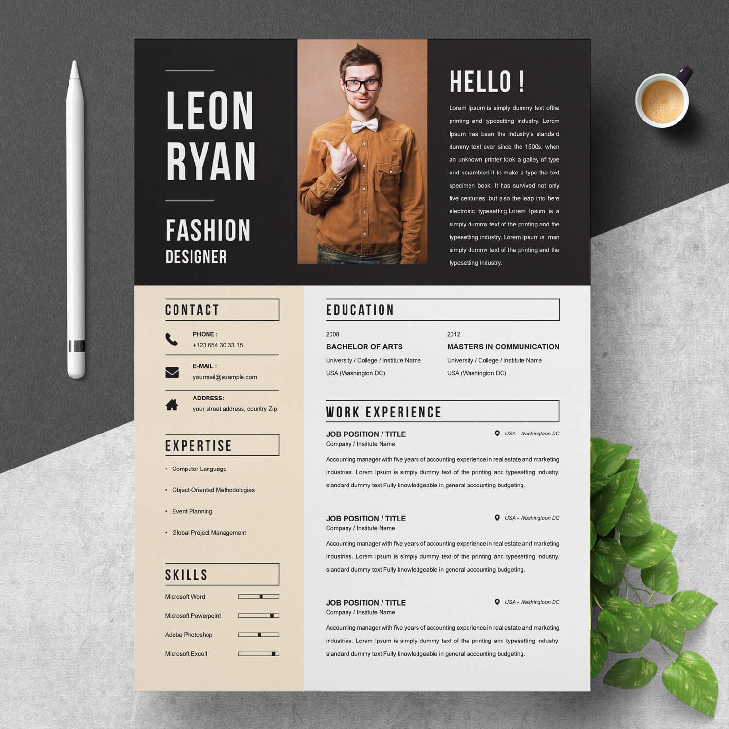 Infographic on effective resume design elements and templates for various industries