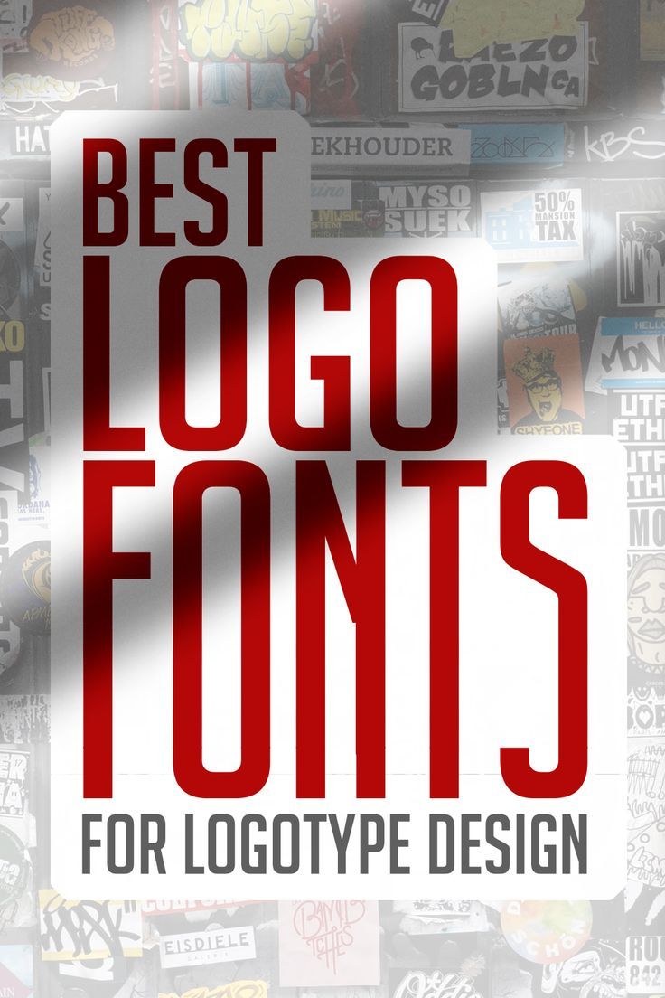 Graphic showcasing a variety of logo fonts for branding design, including serif, sans-serif, script, and decorative styles.