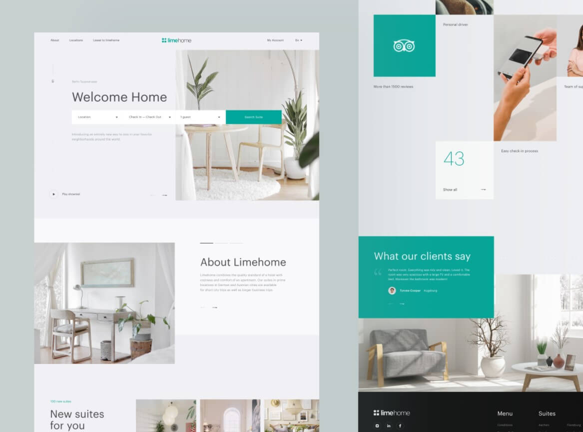 Collage of modern website design examples for 2025 showcasing various styles and elements.