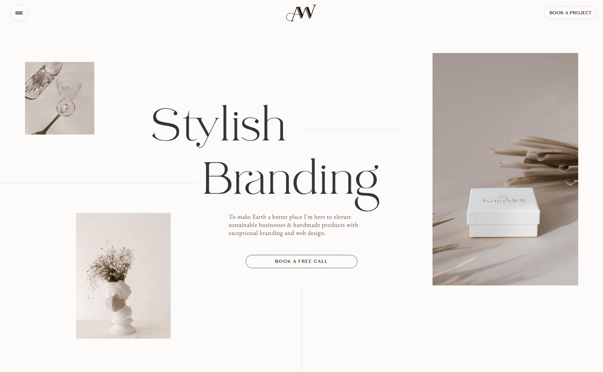 A minimalist web design concept featuring a clean computer interface showcasing simple layouts and ample white space.